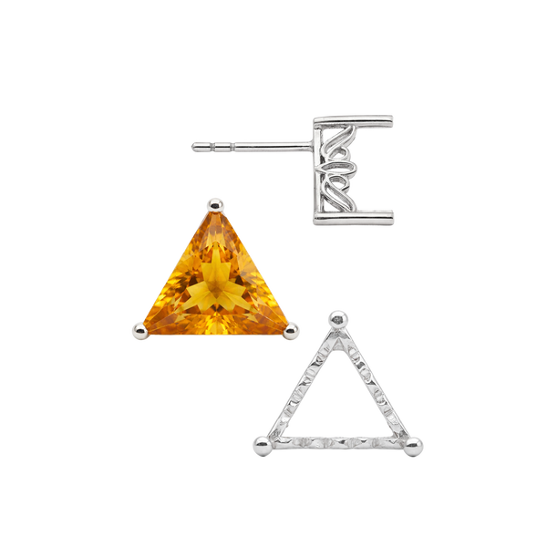 Triangle Filigree Earrings with Push Post