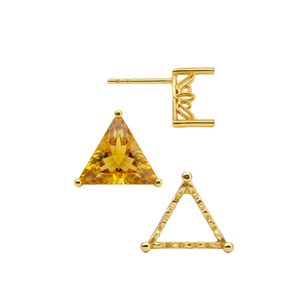 Triangle Filigree Earrings with Push Post