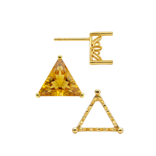 Triangle Filigree Earrings with Push Post