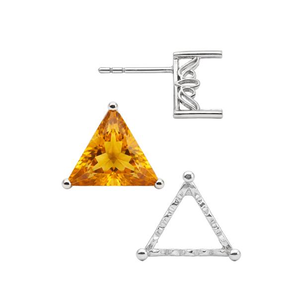 Triangle Filigree Earrings with Push Post
