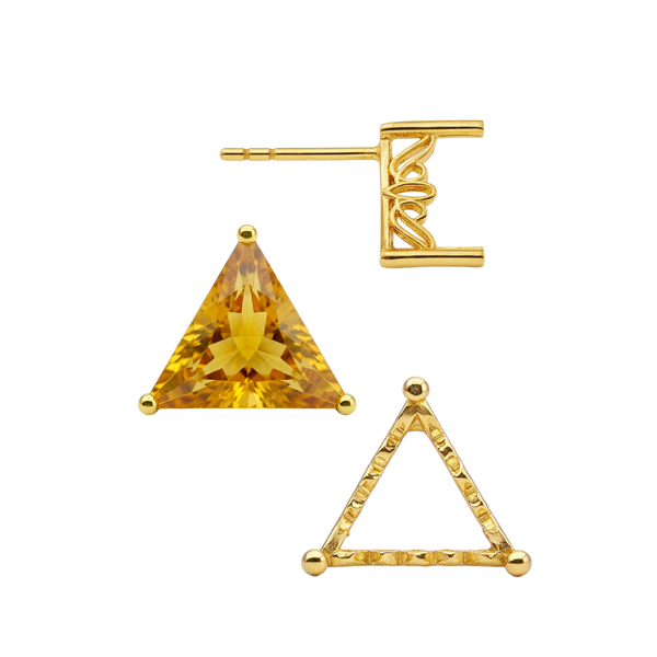 Triangle Filigree Earrings with Push Post