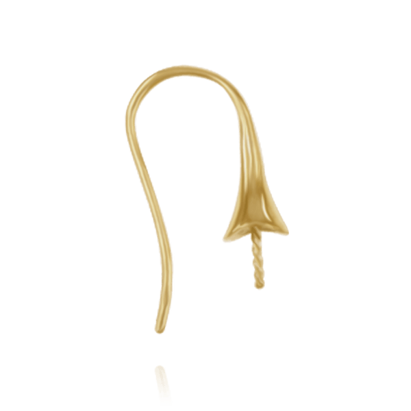 ITI NYC Shepherd Hook with 6 mm Cup (23 x 10 mm) (Pearl Not Included)