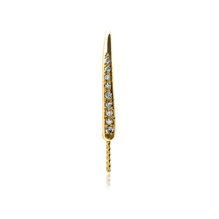 ITI NYC Shepherd Hook with 6 mm Pearl Cup and Diamonds (19 x 12 mm) (Pearl Not Included)