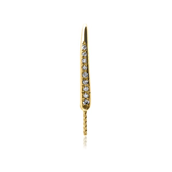 ITI NYC Shepherd Hook with 6 mm Pearl Cup and Diamonds (19 x 12 mm) (Pearl Not Included)