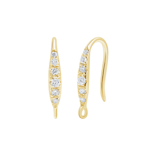 ITI NYC Shepherd Hook with Diamonds (13 .2 x 6 mm)
