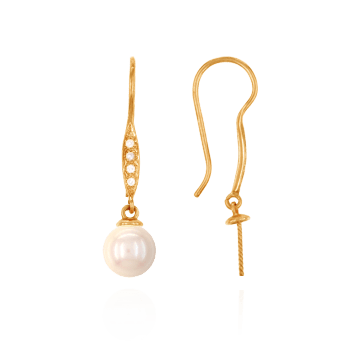 ITI NYC Shepherd Hook with 6 mm Pearl Cup (23 x 9 mm)