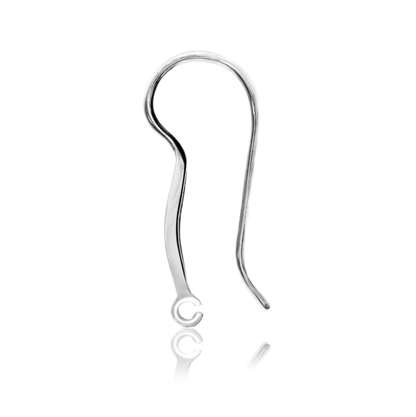 ITI NYC Shepherd Hook with 6 mm Pearl Cup and Diamonds (23 x 9 mm) (Pearl Not Included)