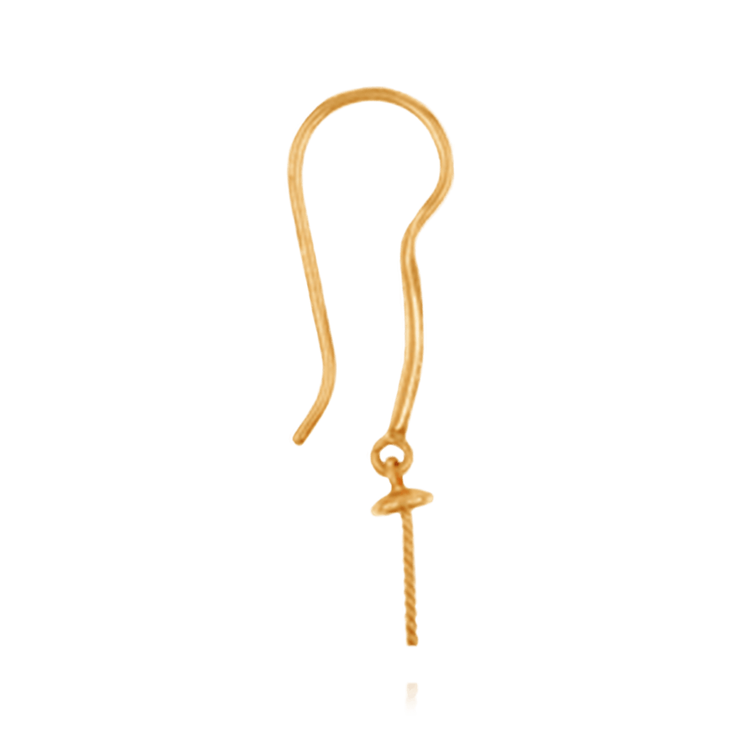 ITI NYC Shepherd Hook with 6 mm Pearl Cup and Diamonds (23 x 9 mm) (Pearl Not Included)