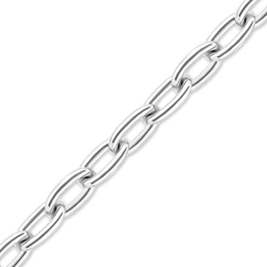 Bulk / Spooled Elongated Cable Chain in 14K White Gold (0.85 mm - 2.20 mm)