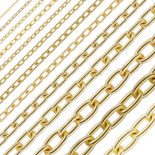 Load image into Gallery viewer, Bulk / Spooled Elongated Cable Chain in 14K &amp; 18K Yellow Gold (0.75 mm - 5.90 mm)
