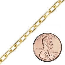 Load image into Gallery viewer, Bulk / Spooled Elongated Cable Chain in 14K &amp; 18K Yellow Gold (0.75 mm - 5.90 mm)
