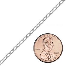 Load image into Gallery viewer, Bulk / Spooled Elongated Cable Chain in 14K White Gold (0.85 mm - 2.20 mm)
