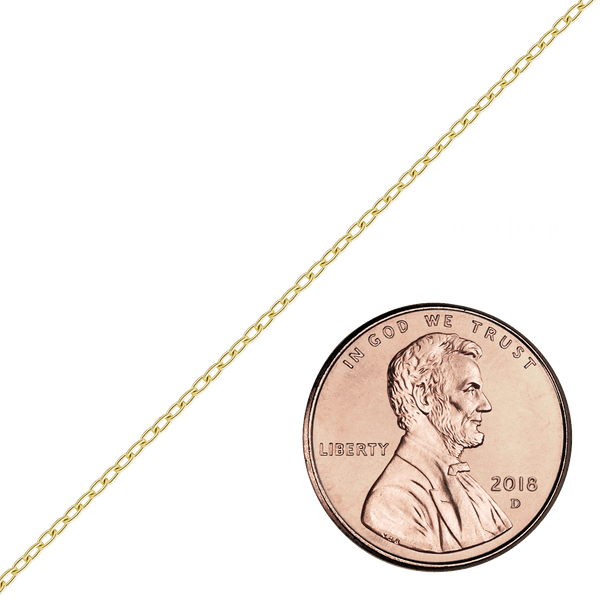 Bulk / Spooled Elongated Cable Chain in 14K & 18K Yellow Gold (0.85 mm - 5.90 mm)