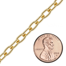 Load image into Gallery viewer, Bulk / Spooled Elongated Cable Chain in 14K &amp; 18K Yellow Gold (0.75 mm - 5.90 mm)
