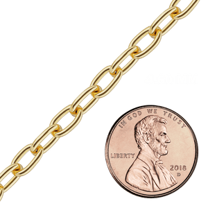 Bulk / Spooled Elongated Cable Chain in 14K & 18K Yellow Gold (0.75 mm - 5.90 mm)