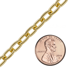 Load image into Gallery viewer, Bulk / Spooled Elongated Cable Chain in 14K &amp; 18K Yellow Gold (0.75 mm - 5.90 mm)
