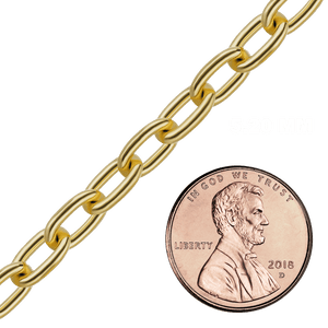 Bulk / Spooled Elongated Cable Chain in 14K & 18K Yellow Gold (0.75 mm - 5.90 mm)