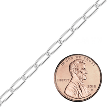 Load image into Gallery viewer, Bulk / Spooled Elongated Curb Cable Chain in Sterling Silver (1.40 mm - 3.30 mm)

