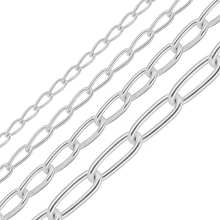 Load image into Gallery viewer, Bulk / Spooled Elongated Curb Cable Chain in Sterling Silver (1.40 mm - 3.30 mm)

