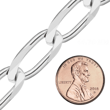 Load image into Gallery viewer, Bulk / Spooled Elongated Curb Chain in Sterling Silver (1.80 mm - 11.70 mm)
