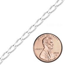 Load image into Gallery viewer, Bulk / Spooled Elongated Curb Chain in Sterling Silver (1.20 mm - 11.70 mm)

