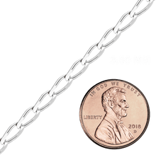 Load image into Gallery viewer, Bulk / Spooled Elongated Curb Chain in Sterling Silver (1.80 mm - 11.70 mm)
