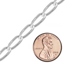 Load image into Gallery viewer, Bulk / Spooled Elongated Curb Chain in Sterling Silver (1.80 mm - 11.70 mm)
