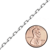 Bulk / Spooled Elongated Diamond Cut Cable Chain in 14K & 18K White Gold (1.00 mm - 3.30 mm)