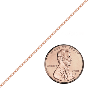 Bulk / Spooled Elongated Diamond Cut Cable Chain in 14K Rose Gold (1.00 mm - 2.60 mm)