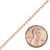 Bulk / Spooled Elongated Diamond Cut Cable Chain in 14K Rose Gold (1.00 mm - 2.60 mm)