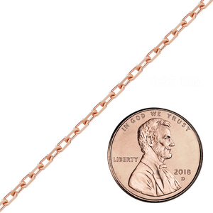 Bulk / Spooled Elongated Diamond Cut Cable Chain in 14K Rose Gold (1.00 mm - 2.60 mm)