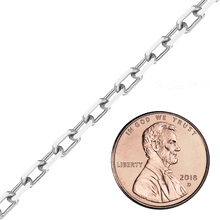 Load image into Gallery viewer, Bulk / Spooled Elongated Diamond Cut Cable Chain in 14K &amp; 18K White Gold (1.00 mm - 3.30 mm)
