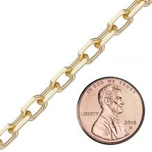 Load image into Gallery viewer, Bulk / Spooled Elongated Diamond Cut Cable Chain in 14K &amp; 18K Yellow Gold (1.00 mm - 5.10 mm)
