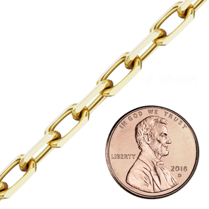 Bulk / Spooled Elongated Diamond Cut Cable Chain in 14K & 18K Yellow Gold (1.00 mm - 5.10 mm)