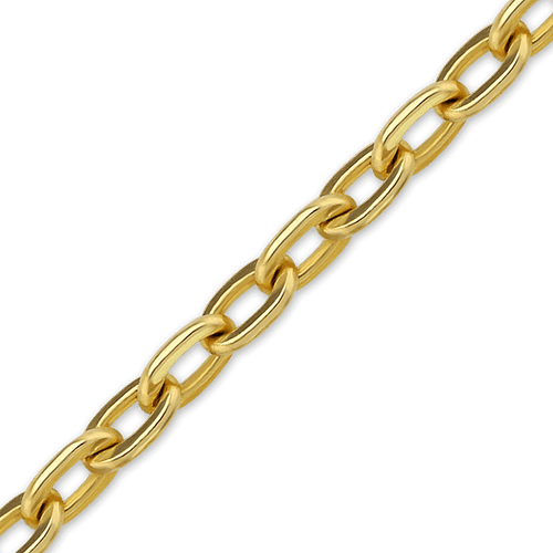 Bulk / Spooled Elongated Flat Cable Chain in 14K White Gold (1.20 mm)