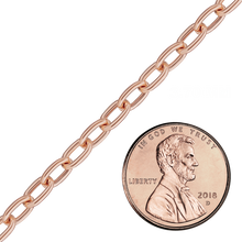 Load image into Gallery viewer, Bulk / Spooled Elongated Hollow Cable Chain in 14K Rose Gold (3.70 mm)
