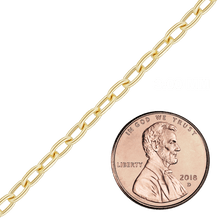 Load image into Gallery viewer, Bulk / Spooled Elongated Hollow Cable Chain in 14K &amp; 18K Yellow Gold (1.00 mm - 5.80 mm)
