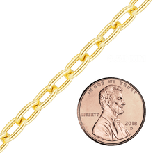 Load image into Gallery viewer, Bulk / Spooled Elongated Hollow Cable Chain in 14K &amp; 18K Yellow Gold (1.00 mm - 5.80 mm)
