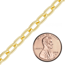 Load image into Gallery viewer, Bulk / Spooled Elongated Hollow Cable Chain in 14K &amp; 18K Yellow Gold (1.00 mm - 5.80 mm)
