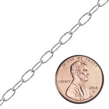 Load image into Gallery viewer, Bulk / Spooled Elongated Textured Cable Chain in Sterling Silver (2.70 mm - 4.40 mm)
