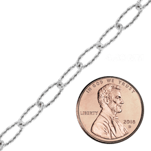 Load image into Gallery viewer, Bulk / Spooled Elongated Textured Cable Chain in Sterling Silver (2.70 mm - 4.40 mm)
