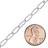 Bulk / Spooled Elongated Textured Cable Chain in Sterling Silver (2.70 mm - 4.40 mm)