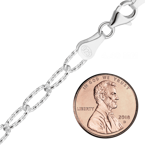 Elizabeth St. Elongated Textured Cable Chain Necklace in Sterling Silver