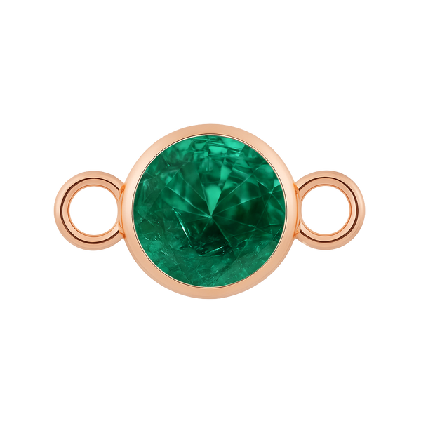 Diamond or Gemstone Bezel Bracelet/Necklace Charm in 14K Rose Gold