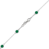 Finished Diamond by the Yard Cable Chain Necklace in 14K White Gold with Emerald Stones