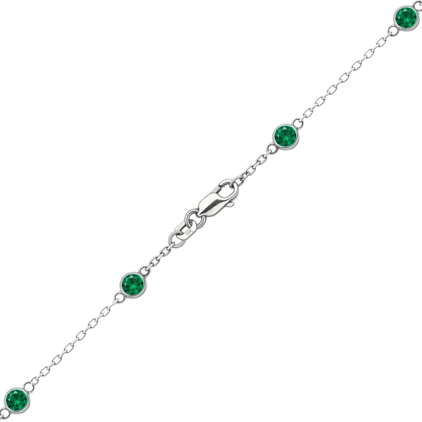 Bulk / Spooled Diamond by the Yard Cable Chain in 14K White Gold (Diamond Bezel: Every 1.5")