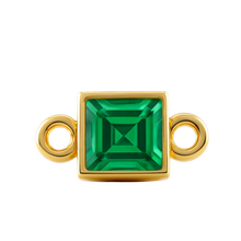 Load image into Gallery viewer, Diamond or Gemstone Square Bezel Bezel/Necklace Charm in 14K Yellow Gold
