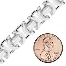 Load image into Gallery viewer, Bulk / Spooled European Byzantine Handmade Chain in Sterling Silver (6.00 mm - 10.80 mm)
