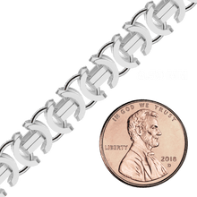 Load image into Gallery viewer, Bulk / Spooled European Byzantine Handmade Chain in Sterling Silver (6.00 mm - 10.80 mm)
