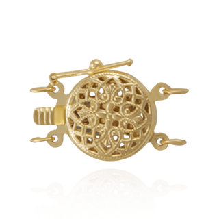 ITI NYC Round Filigree Pearl Clasp with Safety Lock (12 mm)